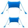 6.5x6.5FT Foldable Beach Canopy Tent Collapsible Shade Sail Sun Protection Windproof Shelter 4 Sandbag 2 Pole Portable Storage Bag Rectangle Blue