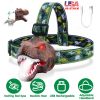 Dinosaur Headlamp Kids Headlight Dinosaur Flashlight with Realistic Roar Sound 4 Modes Adjustable Headband Kid Camping Gear Unique Gifts for Boys