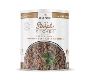 Simple Kitchen FD Seasoned Beef Patty Crumbles - 22 Serving Can