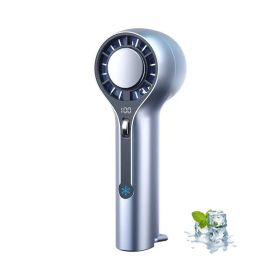 Rechargeable Personal Handheld Fan with Digital Display (Color: Blue, Type: Mini Fan)