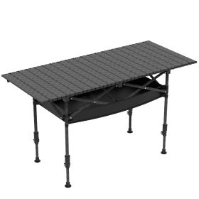 Portable Folding Camping Table With Adjustable Height Hanging Net Rustproof Carbon Steel Foldable Roll-Up Camping Table for Picnic Camping Hiking Beac (Option: CampingTable120CM)